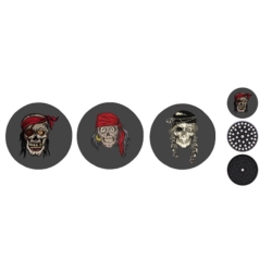 Broyeur à tabac en métal noir 50mm 3 parts décors Pirates skull 6/120