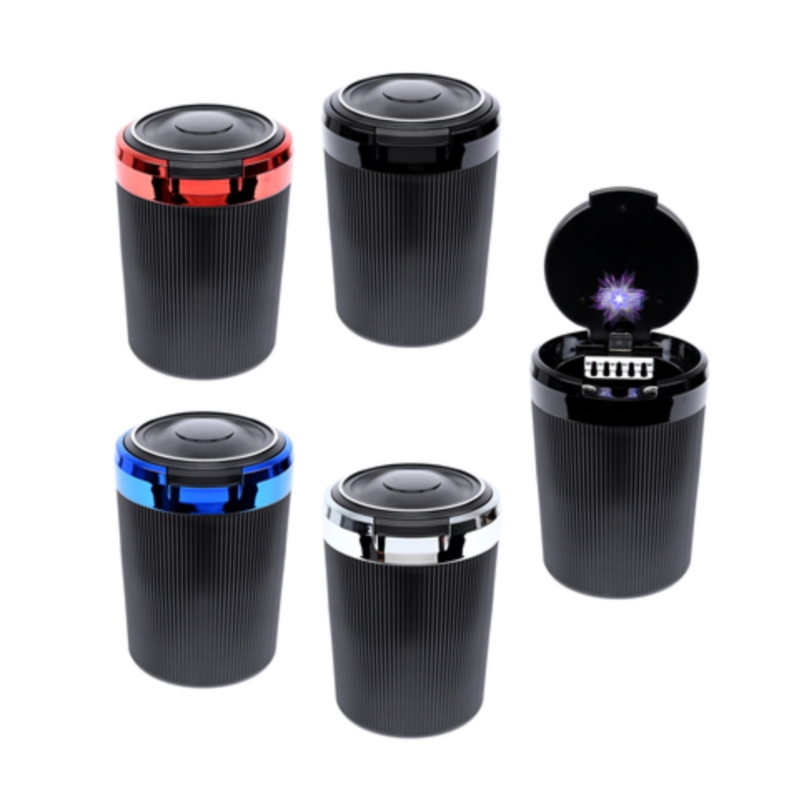 Cendrier de voiture anti odeur noir couvercle shiny LED cm 6/72
