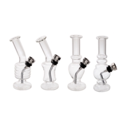 Pipe à tabac en verre 13 cm 4 modèles transparents 12/120