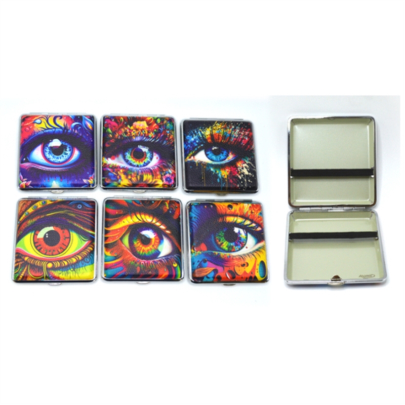 Etui pour cigarettes en métal décors Yeux 6/120