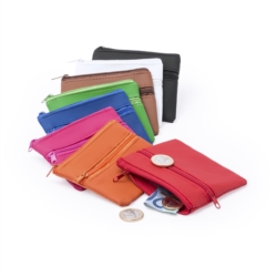 Porte monnaie zippé simili cuir brillant colorés 10.5x9x0.8 cm