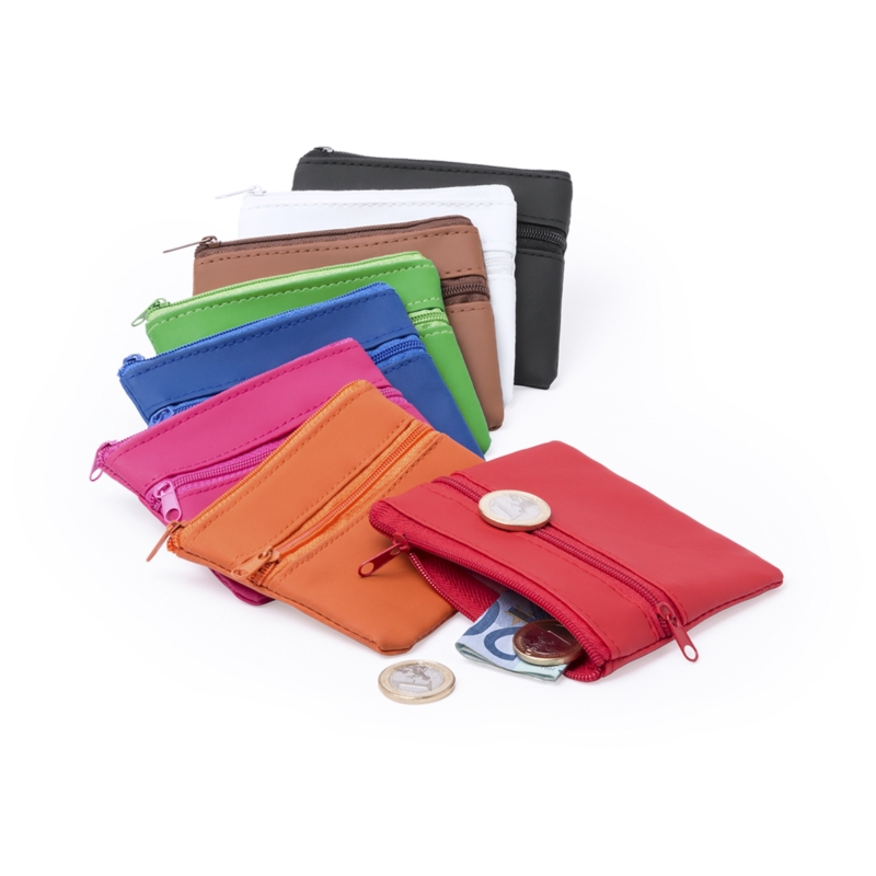Porte monnaie zippé simili cuir brillant colorés 10.5x9x0.8 cm