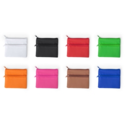 Porte monnaie zippé simili cuir brillant colorés 10.5x9x0.8 cm