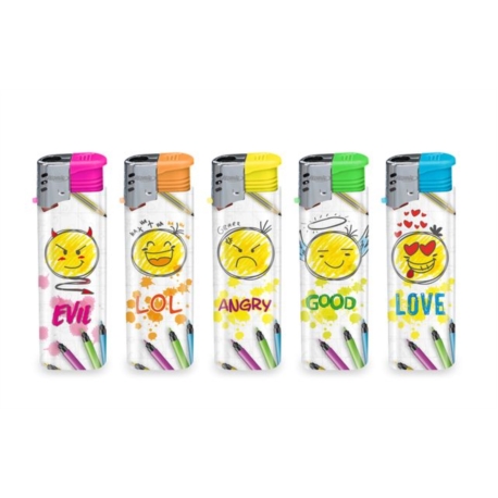 BRIQUET ATOMIC TURBO PLASTIQUE DECORS EMOTICONES 50/1000