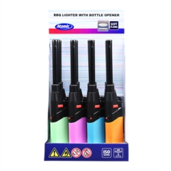 Briquet Allume tout piézo ouvre-bouteille Softy 20 cm 4 coul. 12/144