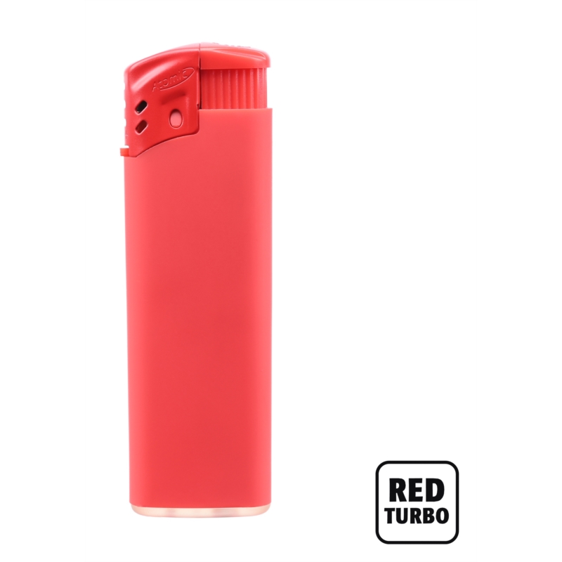 Briquet Atomic X1 turbo rubber coloris rouge 25/1000
