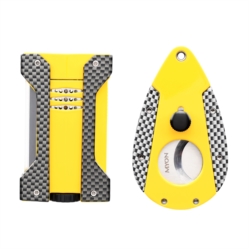 Set Briquet Myon jet flamme + coupe cigare Teddy jaune 5/50
