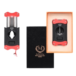 Coupe cigare Myon avec perce cigare Vichy rouge 10/100
