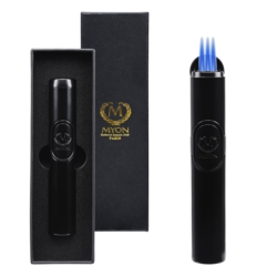 Briquet Myon triple jet flamme Romy noir 5/100