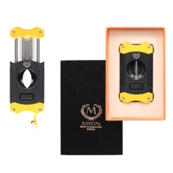 Coupe cigare Myon avec perce cigare Vichy jaune 10/100