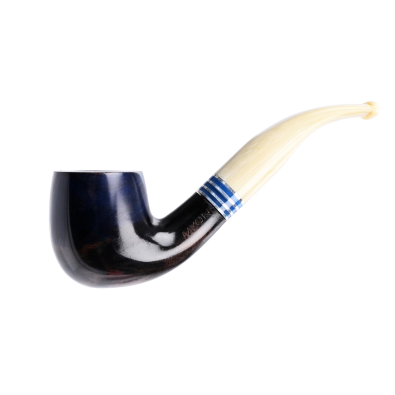 Pipe Myon 9 mm bicolore double anneau bleu 12/120