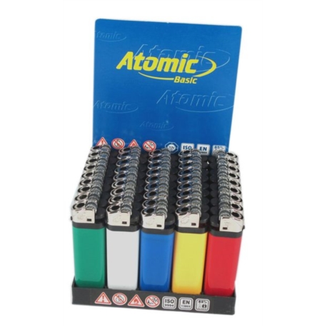 BRIQUET ATOMIC PIERRE JETABLE 5 COLORIS OPAQUES ASSORTIS 50/1000