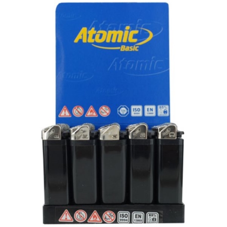 BRIQUET ATOMIC PIERRE JETABLE OPAQUE NOIR 50/1000