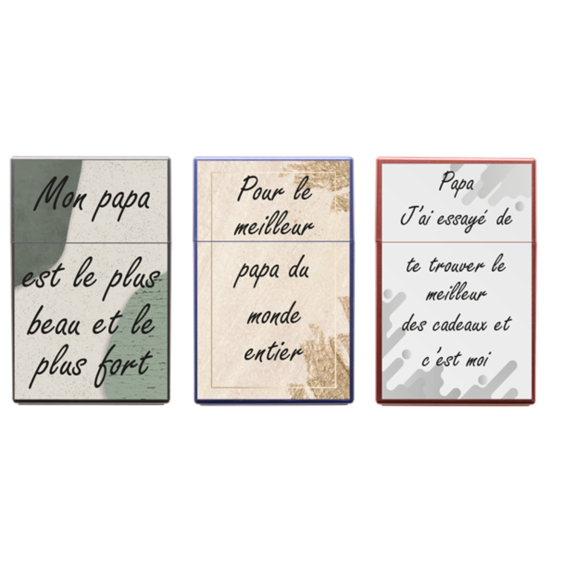 Boite paquet 20 cigarettes plastique décors Papa