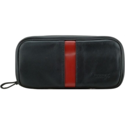 POCHETTE A TABAC CUIR NOIRE/ROUGE 5/60*