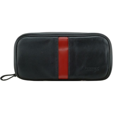 POCHETTE A TABAC CUIR NOIRE/ROUGE 5/60*