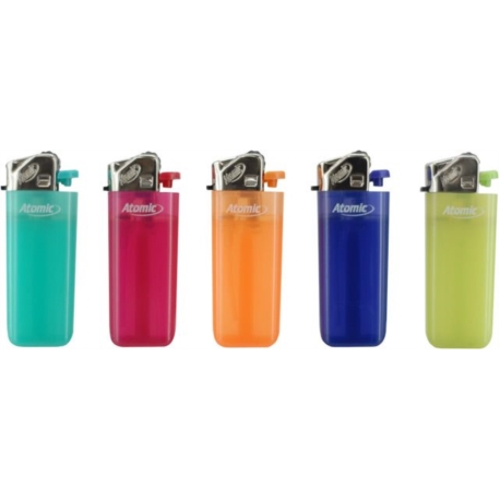 BRIQUET ATOMIC PIERRE JETABLE MINI 5 COLORIS GIVRES ASSORTIS 50/1000