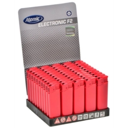 BRIQUET ATOMIC PIEZO PLASTIQUE TOUT ROUGE 50/1000