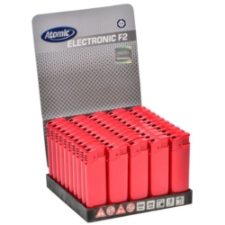 BRIQUET ATOMIC PIEZO PLASTIQUE TOUT ROUGE 50/1000