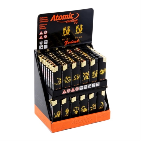 BRIQUET ATOMIC MAXI ELECTRONIQUE F2 HOROSCOPE NOIR/DORE 96/960