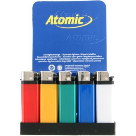 BRIQUET ATOMIC PIERRE JETABLE COLORIS OPAQUES ASSORTIS 50/1000