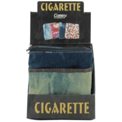 POCHETTE CIGARETTES TISSU AVEC ZIP DECORS JEANS 12/240*