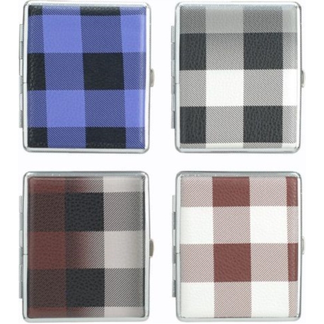 ETUI POUR 18 CIGARETTES MOTIF TISSU ECOSSAIS 12/240*