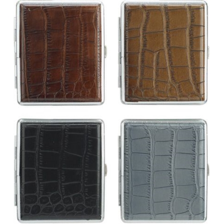 ETUI POUR 18 CIGARETTES METAL FACON CROCO 12/240*