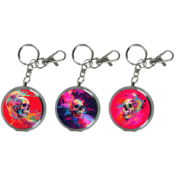 Cendrier de poche porte clés métal décor Skull paint 12/240