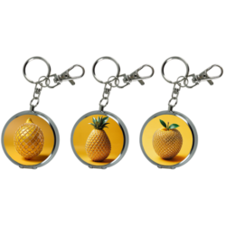Cendrier de poche porte clés métal décor Fruits strass 12/240