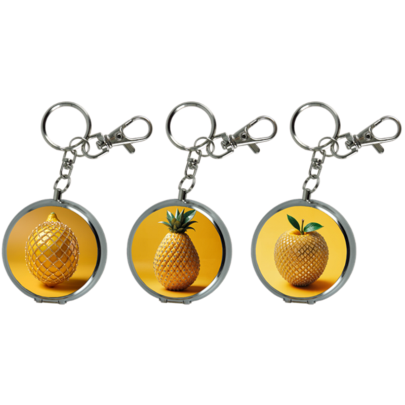 Cendrier de poche porte clés métal décor Fruits strass 12/240