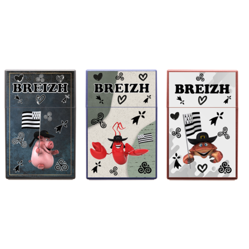 Boite paquet 20 cigarettes décors Breizh 12/240