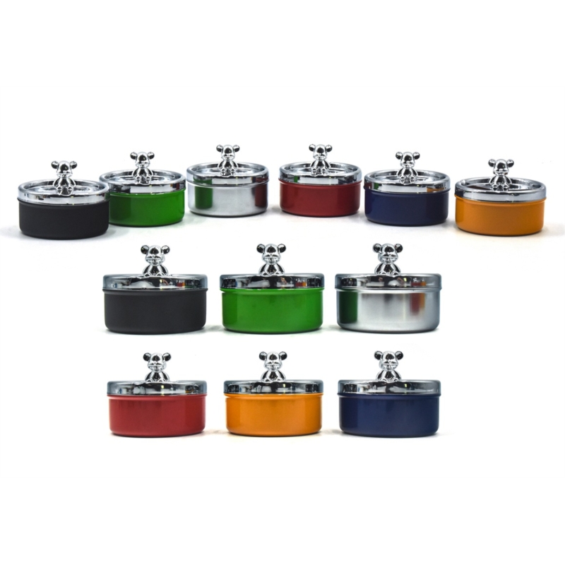 Cendrier Atomic poussoir ourson Ø 9.5 cm assortis 6/72
