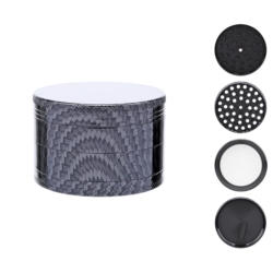 Broyeur à tabac métal Ø62 mm 4 parts désign Carbone 6/72