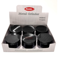 Broyeur à tabac métal Ø62 mm 4 parts désign Carbone 6/72