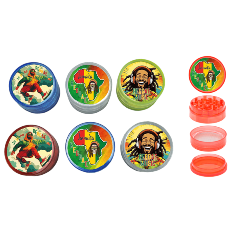 Broyeur à tabac plastique 50mm 4 part décors Rasta 12/240