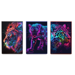 Boite étui paquet 20 cig 85mm plastique décor Félins laser 12/240