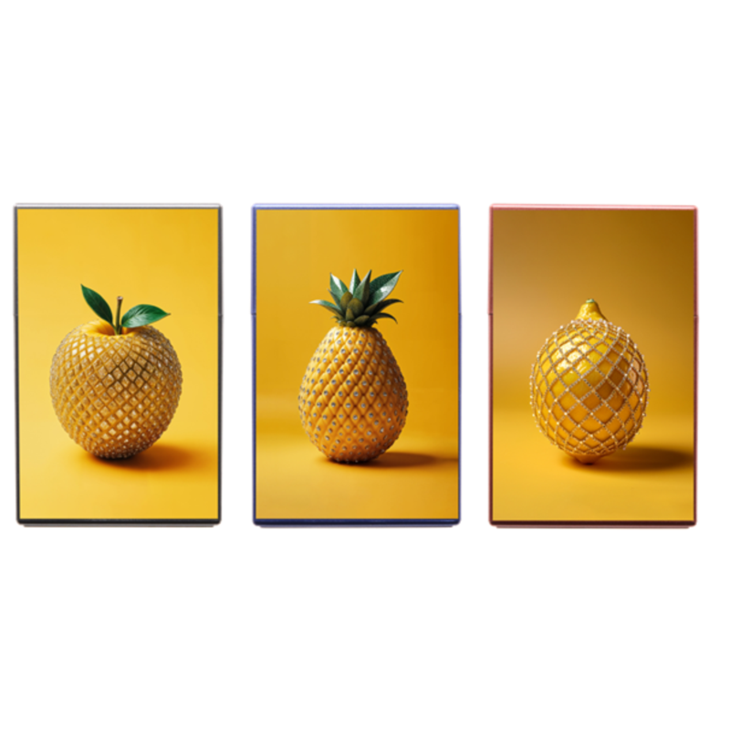 Boite étui paquet 20 cig 85mm plastique décors Fruits strass 12/240