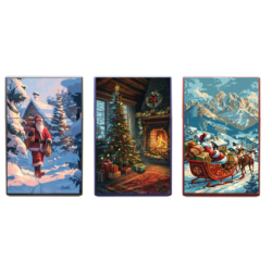 Boite étui paquet 20 cig 85mm plastique décors Noel 12/240