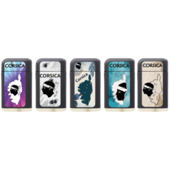 Briquet Atomic scuba gomme noir décors Corsica