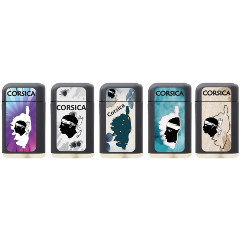 Briquet Atomic scuba gomme noir décors Corsica
