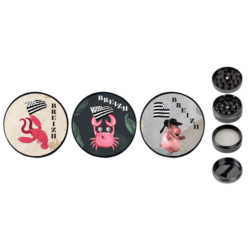 Broyeur à tabac métal noir 50 mm 4 parts Bretagne