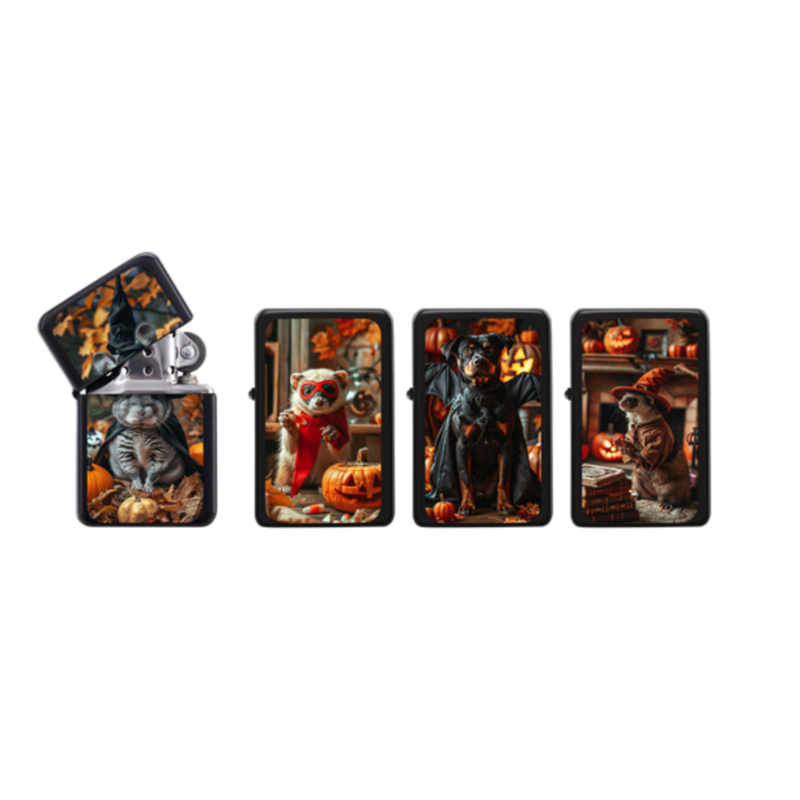 Briquet Atomic essence noir mat décors Animaux sorciers