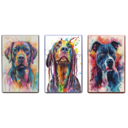 Boite étui paquet 20 cig 85mm plastique décors Chiens 12/240
