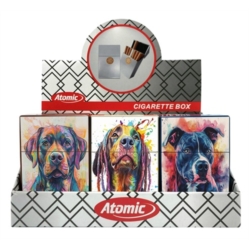 Boite étui paquet 20 cig 85mm plastique décors Chiens 12/240