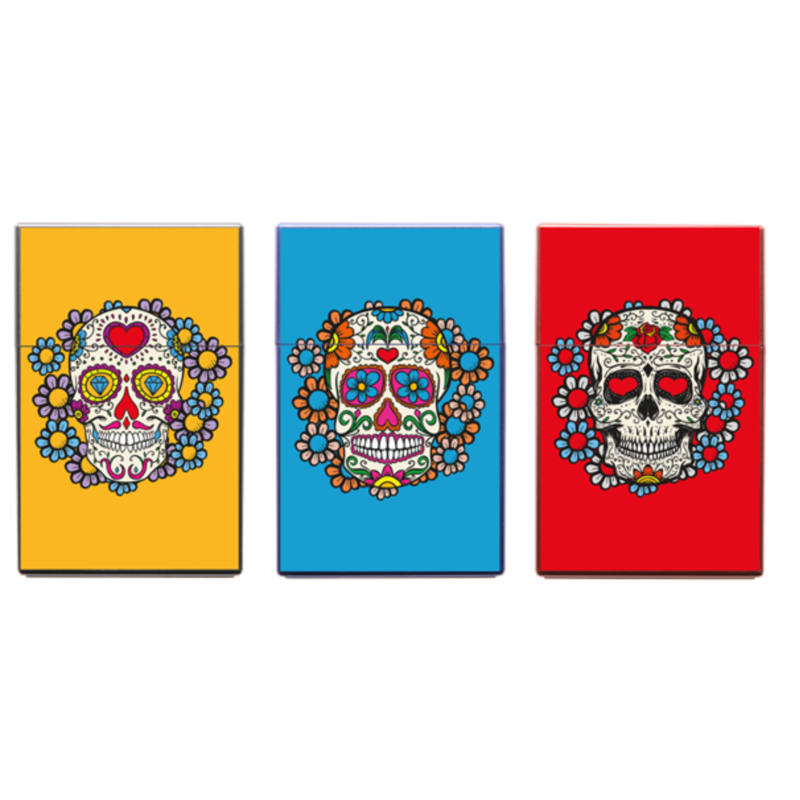 Boite étui paquet 20 cig 85mm plastique décors Catrina flow 12/240