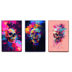 Boite étui paquet 20 cig 85mm plastique décors Skull paint 12/240
