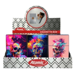 Boite étui paquet 20 cig 85mm plastique décors Skull paint 12/240