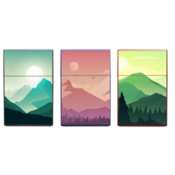 Boite paquet de 20 cigarettes décors Montagne Color 12/240