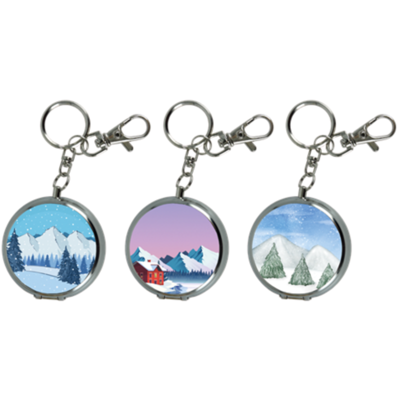 Cendrier de poche porte-cles métal décors Montagne 12/240